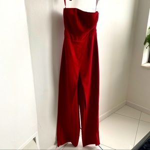 WHBM Red Strapless Jumpsuit 00/XS
